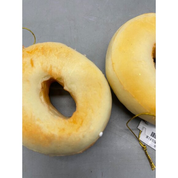 Kurt Adler sweet scoops chocolate donut ornaments set of 2 squishy 3.5" READ NEW - Picture 6 of 7